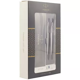 Подарочный набор Parker, Jotter Stainless Steel CT, ручка шариковая синяя и механический карандаш