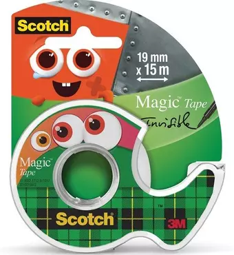 Клейкая лента Scotch/Скотч Magic  Монстры клейкая, невидимая, на мини-диспенсере 19мм*15м 8-1915D