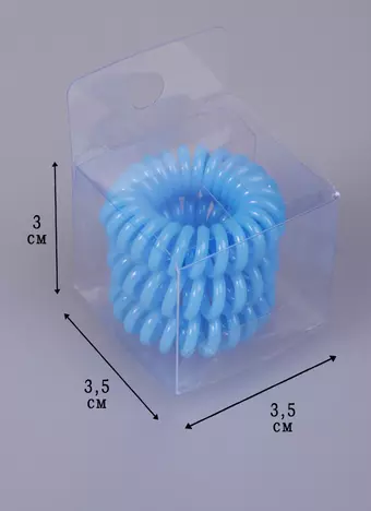 Резинка-браслет для волос голубая 3шт (ПВХ бокс/блистер) 12-03091-С9