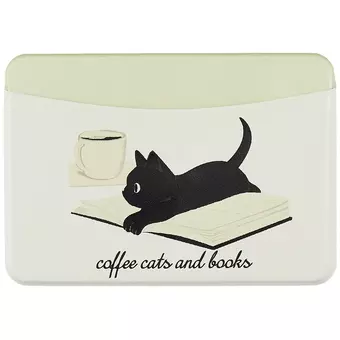 Чехол для карточек горизонтальный Cofee cats and books (котенок) (ДКГ2021-57)