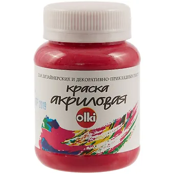 Акриловая малиновая краска olki, 100 мл