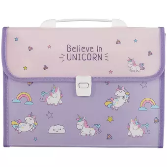 Портфель «Unicorn pattern», А4, 12 отделений