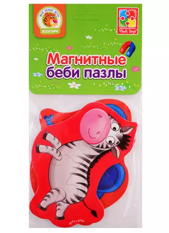 Мягкие магнитные Baby puzzle Vladi Toys Слоник и зебрик