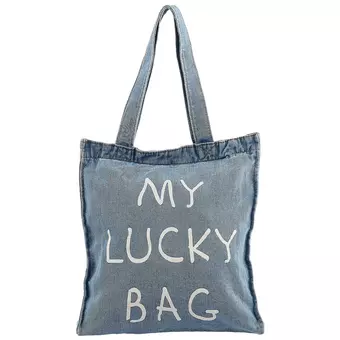 Сумка-шоппер джинсовая на молнии My lucky bag (40*33см) (светло-синий)