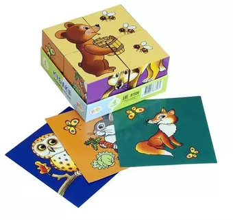 Step puzzle 4 кубика Baby step Лесные животные 87326