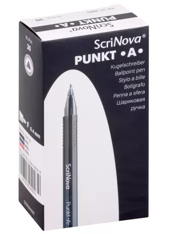 Ручки шариковые ScriNova, Punct A, синие 0,4 мм 30 штук