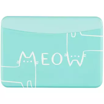 Чехол для карточек горизонтальный Meow (мятный) (ДКГ2019-38)