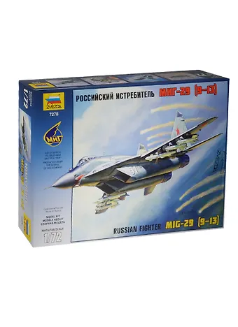 ЗВ 7278 Российский истребитель Миг-29 (1/72) (сборная модель) (9-13л.) (коробка)