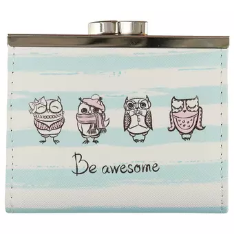 Кошелек с застёжкой Совы Be awesome (PU) (10×9) (блистер) (12-11592-ZY-8)