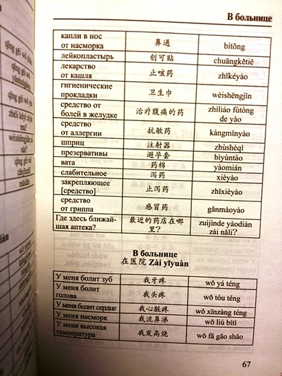 Русско китайский словарик в картинках