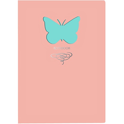 Книга для записей Butterfly, А5, 80 листов, розовый - фото 1