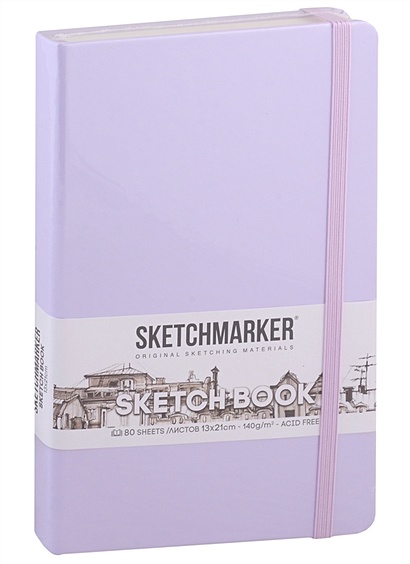 Скетчбук 13*21 80л "Sketchmarker" фиолетовый пастельный, нелинованн. 140г/м2, слоновая кость, тв.обл. - фото 1