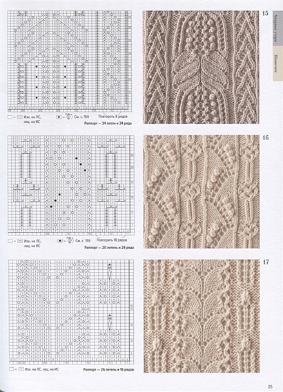 Большая книга японских узоров 260 необычных схем для вязания спицами