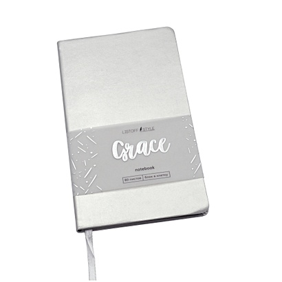 Книга для записей Grace, А5, 80 листов, серебряный дождь - фото 1
