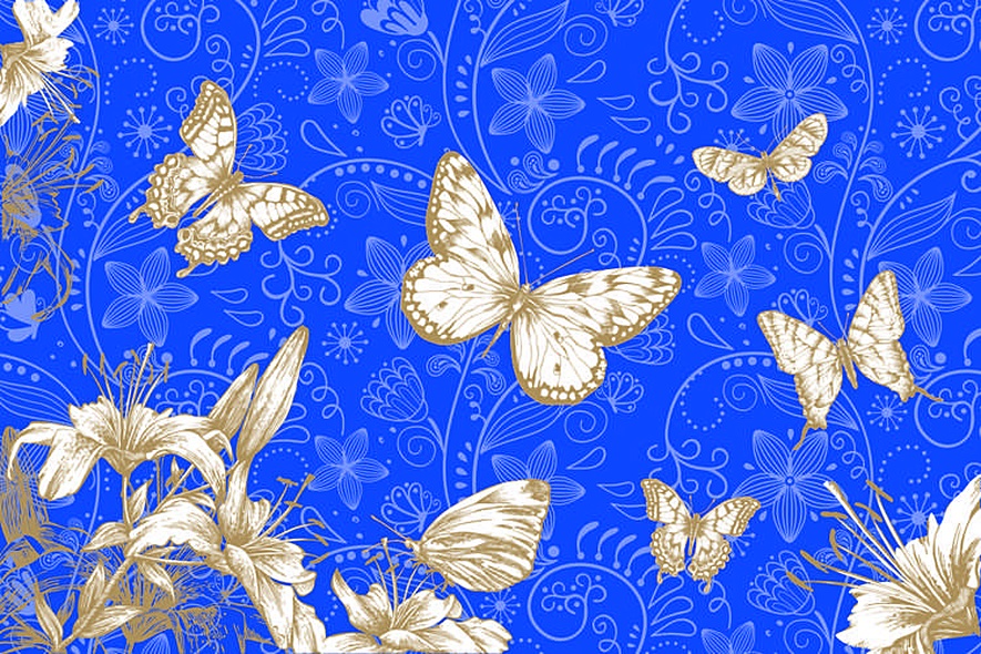 Пакет Вира-М Бабочки синие бумажный 16*10,5*5,5 - фото 1