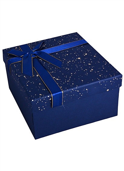 Коробка подарочная "Синий бант" 14,5*14,5*14,5см. картон - фото 1
