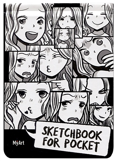 Скетчбук А6 48л "Sketchbook for Pocket. Комикс аниме" белый офсет, резинка, тв.обложка - фото 1