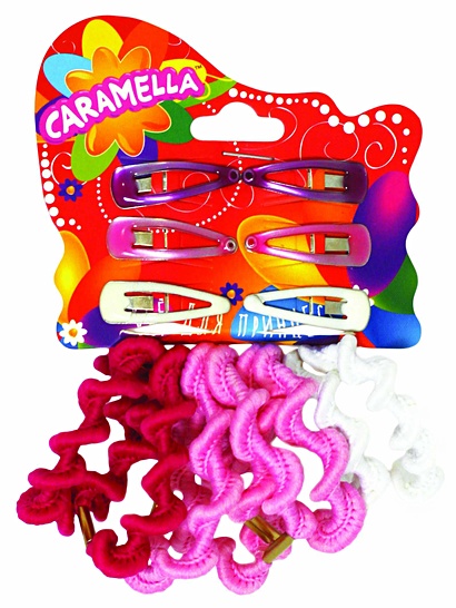 Набор аксессуаров для волос: 8 резинок, 6 заколочек, розовые/белые - фото 1