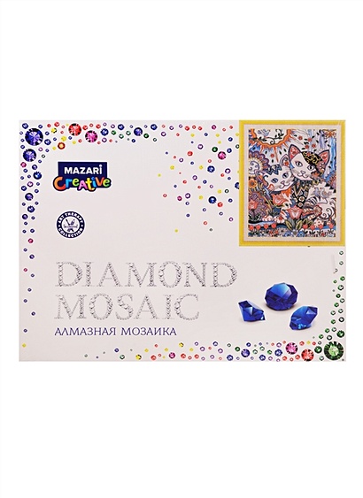 Алмазная мозаика "Сказочные котики", 40х50 см, 1 дизайн, частичная выкладка, стразы разного размера - фото 1