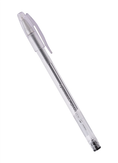 Ручка гелевая черная "Jet" корпус прозрачный, узел 0,5мм, линия 0,35мм, BRAUBERG - фото 1