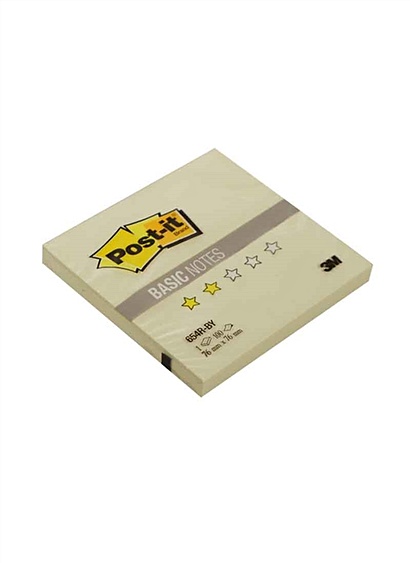 Блок бумаги 76*76 самоклеящийся Post-it BASIC 100л, канареечный желтый, 3М - фото 1