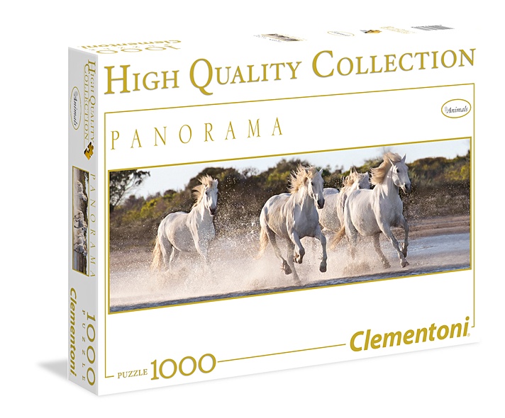 Пазл панорамный 1000 эл. Белые лошади - фото 1