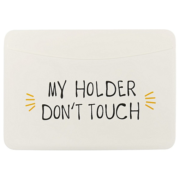 Чехол для карточек «My holder. Don’t touch», горизонтальный, белый - фото 1