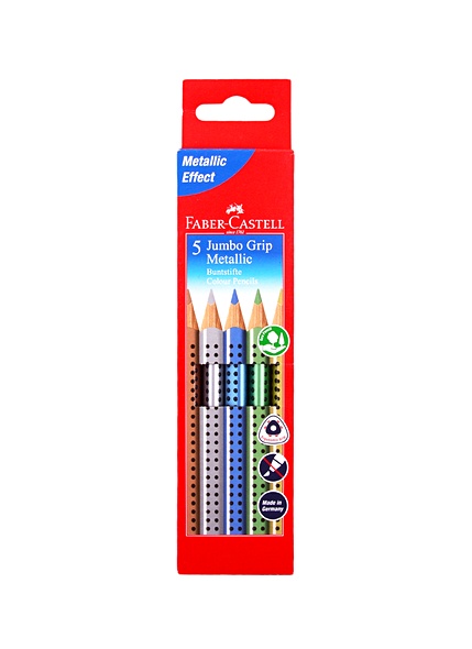 Цветные карандаши Jumbo Grip, металлические цвета, в картонной коробке, 5 шт - фото 1