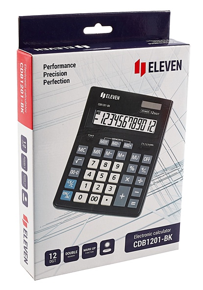 Калькулятор 12 разрядный настольный, 2-е питан., ELEVEN CDB1201-BK - фото 1