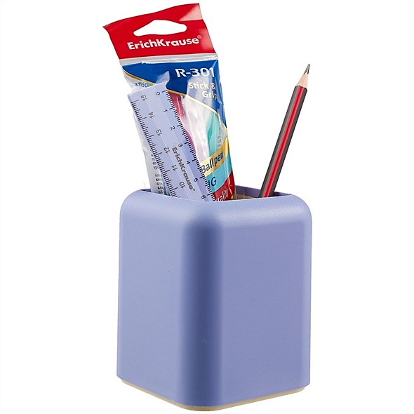 Набор настольный Forte (4ручки, карандаш, линейка), Pastel, фиолетовый с желтой вставкой - фото 1