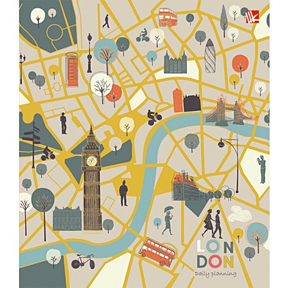 Графика. Карта Лондона 128л. А5 ЕЖЕДНЕВНИКИ ИНТЕГРАЛЬНЫЙ ПЕРЕПЛЕТ - фото 1