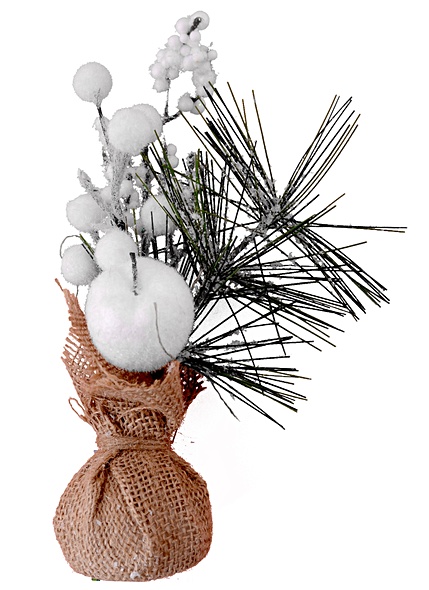 Новогоднее украшение Снежная сосна (ПВХ) (22x9x6) - фото 1