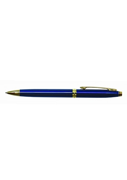 Ручка шариковая автоматическая синяя "Silver Luxe" 0,7мм, корпус металл.синий, BERLINGO - фото 1