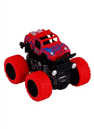 Машина-трюкач с резиновыми колесами (оранжевый, красный, фиолетовый, зеленый) - фото 1