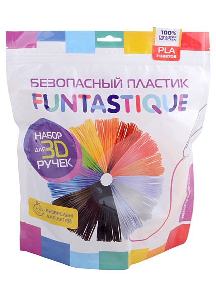 Набор PLA-пластика для 3д ручек Funtastique 7 цветов - фото 1