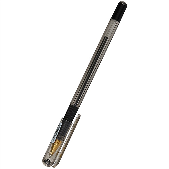 Ручка шариковая черная "MC Gold" 0,7мм, чернила на масл.основе, грип., MunHwa - фото 1