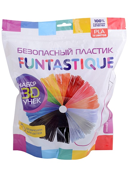 Набор PLA-пластика для 3д ручек Funtastique 12 цветов - фото 1