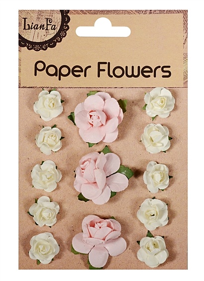 Цветы Paper Flower, 3+10, розовые и молочные - фото 1