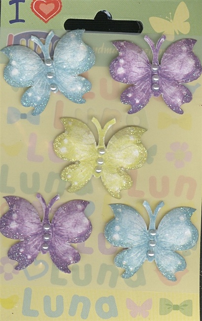 Бабочки стикеры (0620260) (5 шт.) (3+) (упаковка) (Санта Лючия) - фото 1