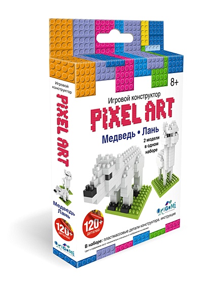 Конструктор 3D-пиксели 2 в 1. Медведь/Лань  арт.02308 - фото 1
