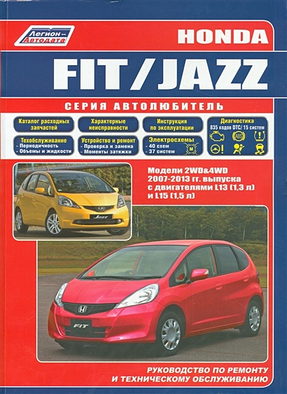 Honda Fit / Jazz. Модели 2007-2013 гг. выпуска с бензиновыми двигателями L13 (1,3 л.) и L15 (1,5 л.). Руководство по ремонту и техническому обслуживанию - фото 1