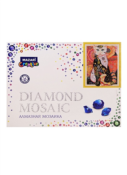 Алмазная мозаика "Сказочный кот 1", 40х50 см, 1 дизайн, частичная выкладка, стразы разного размера - фото 1
