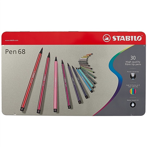 Фломастеры профессиональные «Pen 68», Stabilo, 30 цветов - фото 1