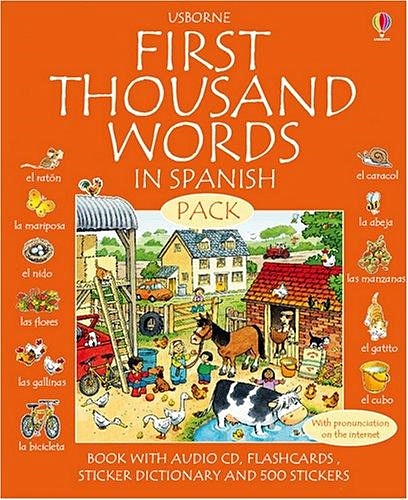 First Thousand Words In Spanish Book With Cd Sticker Dictionary