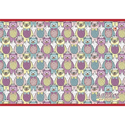 Разноцветные мишки (орнамент) (скрепка, 40л.) АЛЬБОМЫ ДЛЯ РИСОВАНИЯ (*скрепка). 40 листов - фото 1