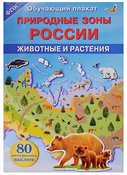 ОБУЧАЮЩИЙ ПЛАКАТ. Природные зоны России. Животные и растения - фото 1