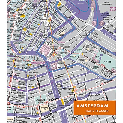 Графика. Карта (Амстердам) (А5, 128л.) ЕЖЕДНЕВНИКИ ИНТЕГРАЛЬНЫЙ ПЕРЕПЛЕТ - фото 1