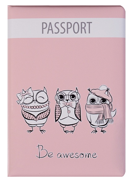 Обложка для паспорта Совы (Be awesome) (ПВХ бокс) - фото 1
