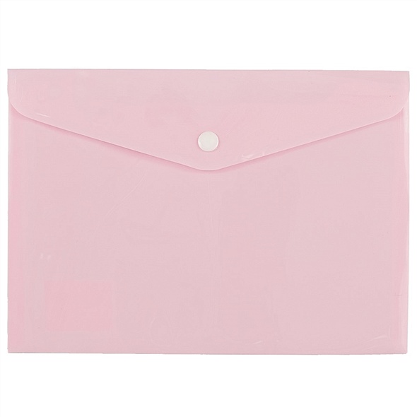 Папка-конверт А5 на кнопке "Pastel" пластик 0.18мм, ассорти - фото 1
