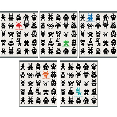 Тетрадь в клетку «Война пикселей»‎, А5, 48 листов - фото 1